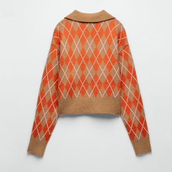 Zara Knit Argyle Sweater - Picture 14 of 16